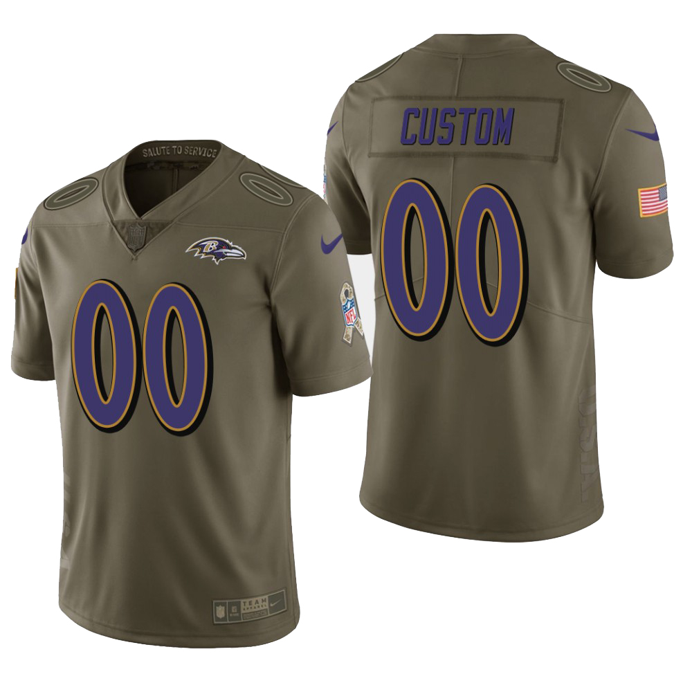 Men's Baltimore Ravens ACTIVE PLAYER Custom salute Vapor Untouchable Limited Stitched Jersey